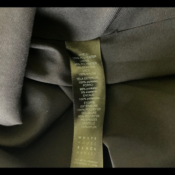 White House Black Market Woman's Tunic Size 2 Black Floral Lace Design - Picture 6 of 6